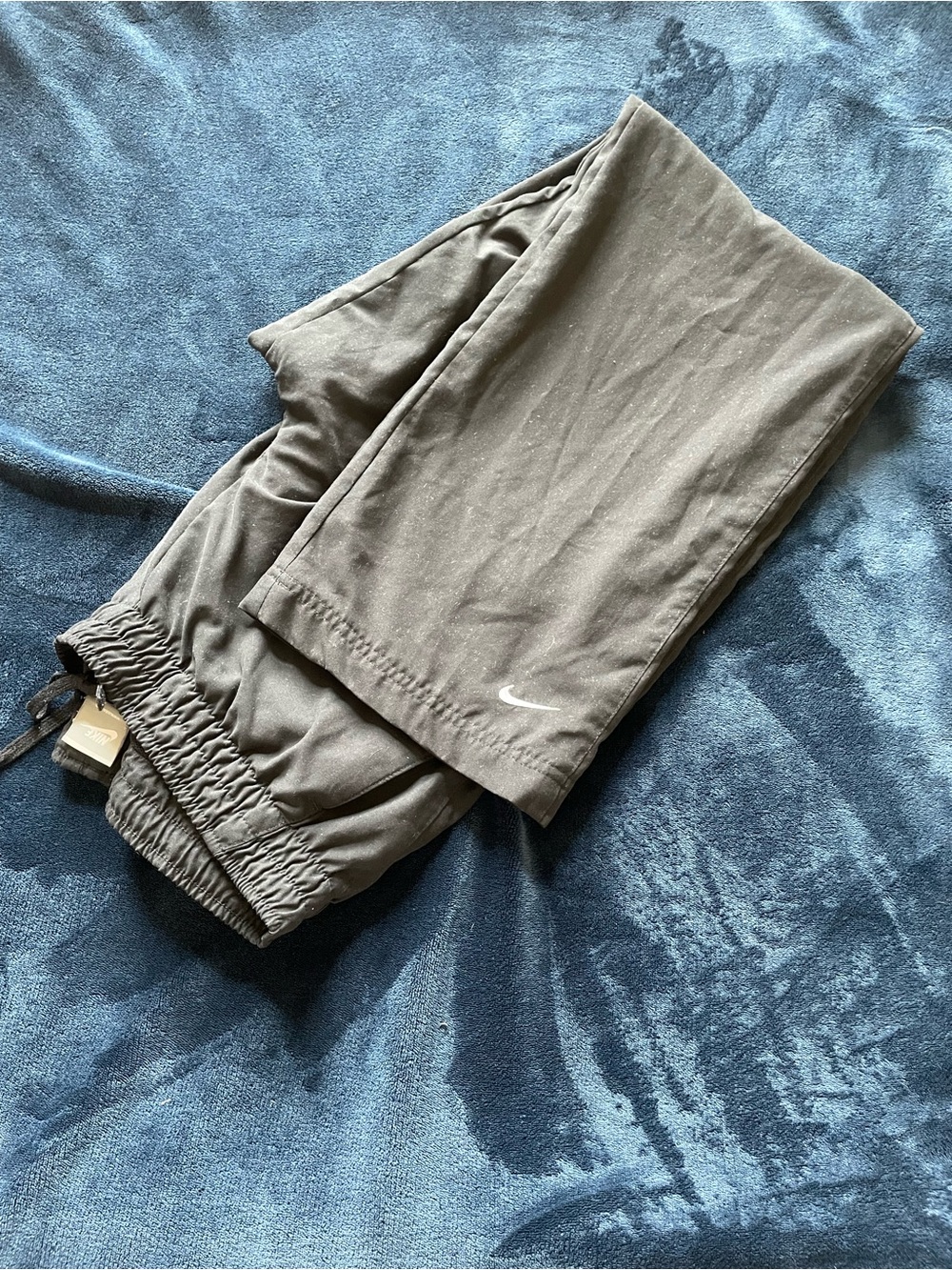Nike Black Track Pants with White Swoosh